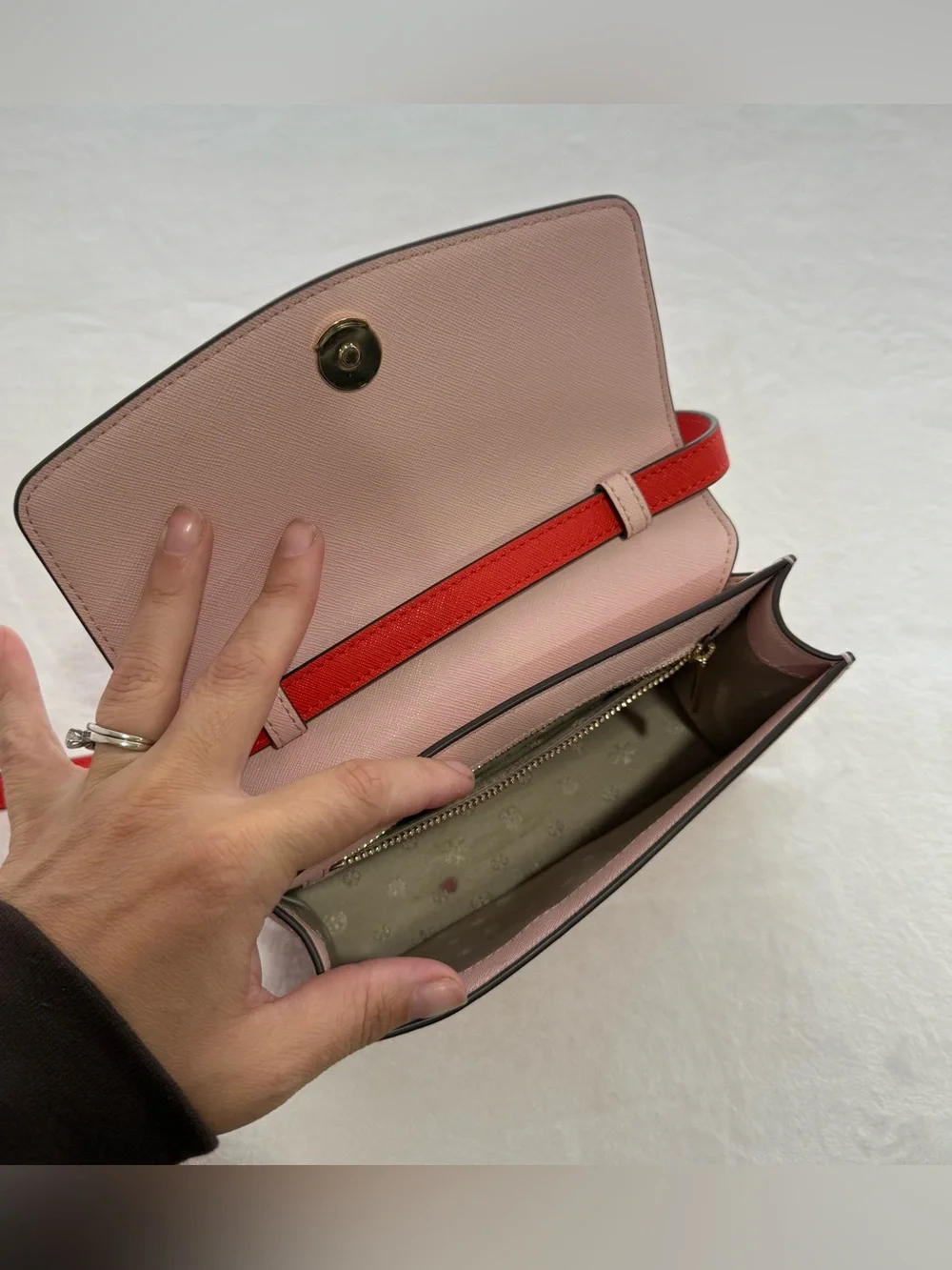 Tory Burch Emerson Color Block Mini Shoulder Bag Bright Samba / Pink Quartz